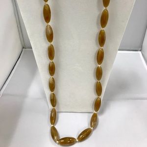 Beige w/Cream Swirl Stone Beads Necklace